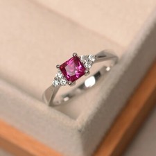 925 Sterling Silver Pink Ruby