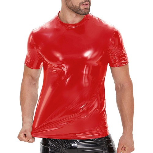 Shirt uomo wetlook pelle - uomo,