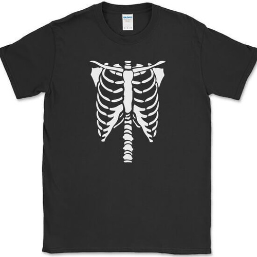 Costume scheletro shirt xl - scheletro,