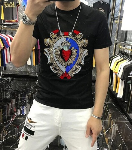 Shirt uomo lusso strass - t-shirt,